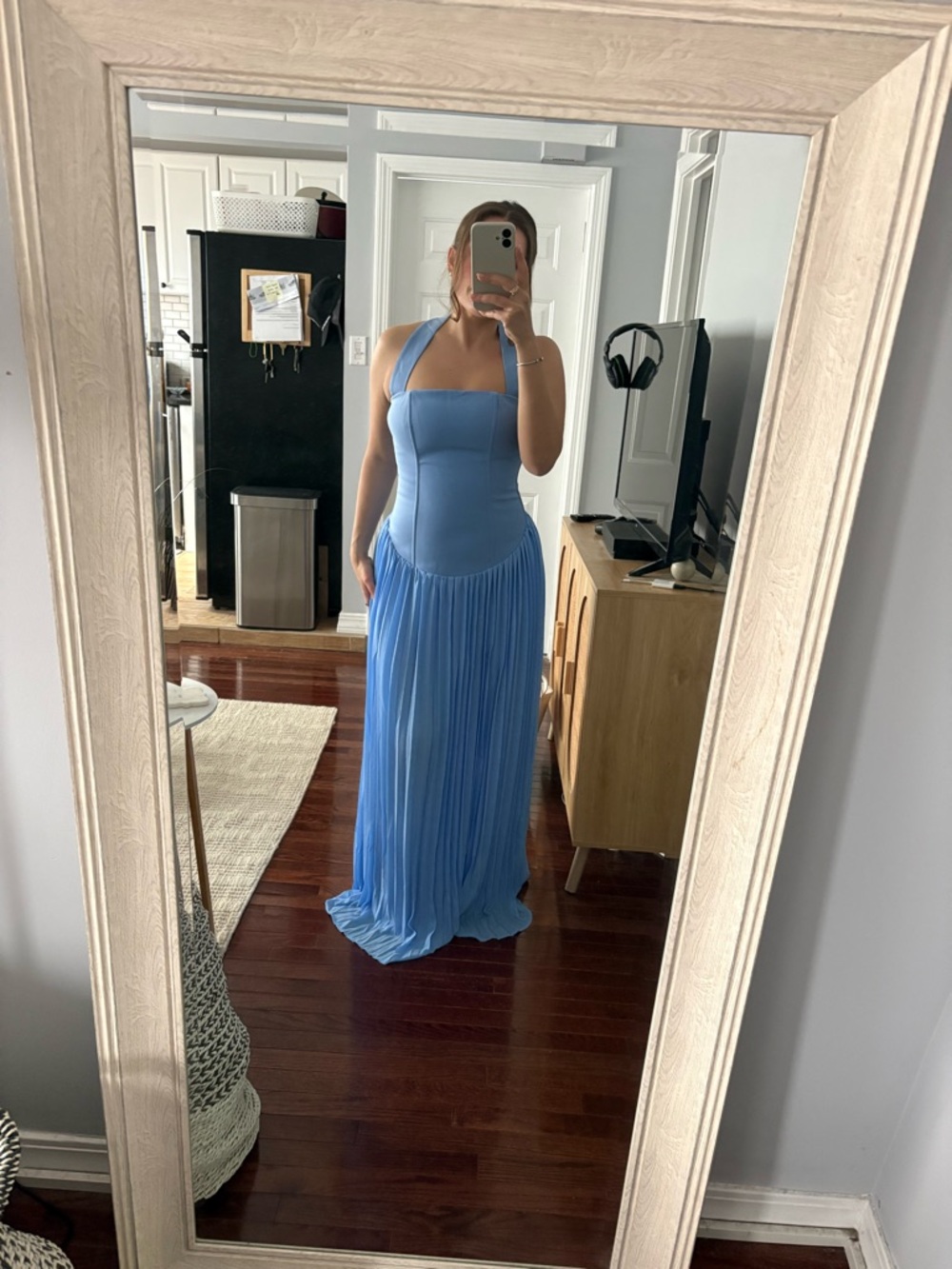 MESHKI Stacie Pleated Halter Dress - Picture 3 of 3